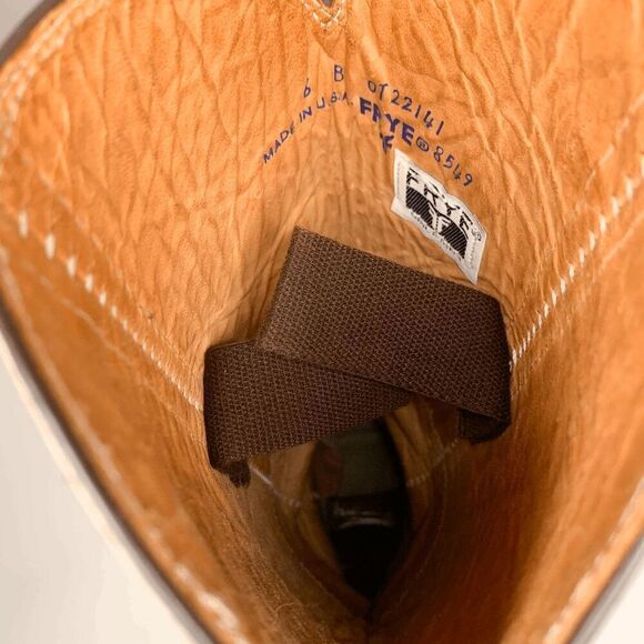 Frye Sabrina Braided Knee High Tall Heeled Leather Boots Size 6 Cognac Brown - Picture 2 of 8